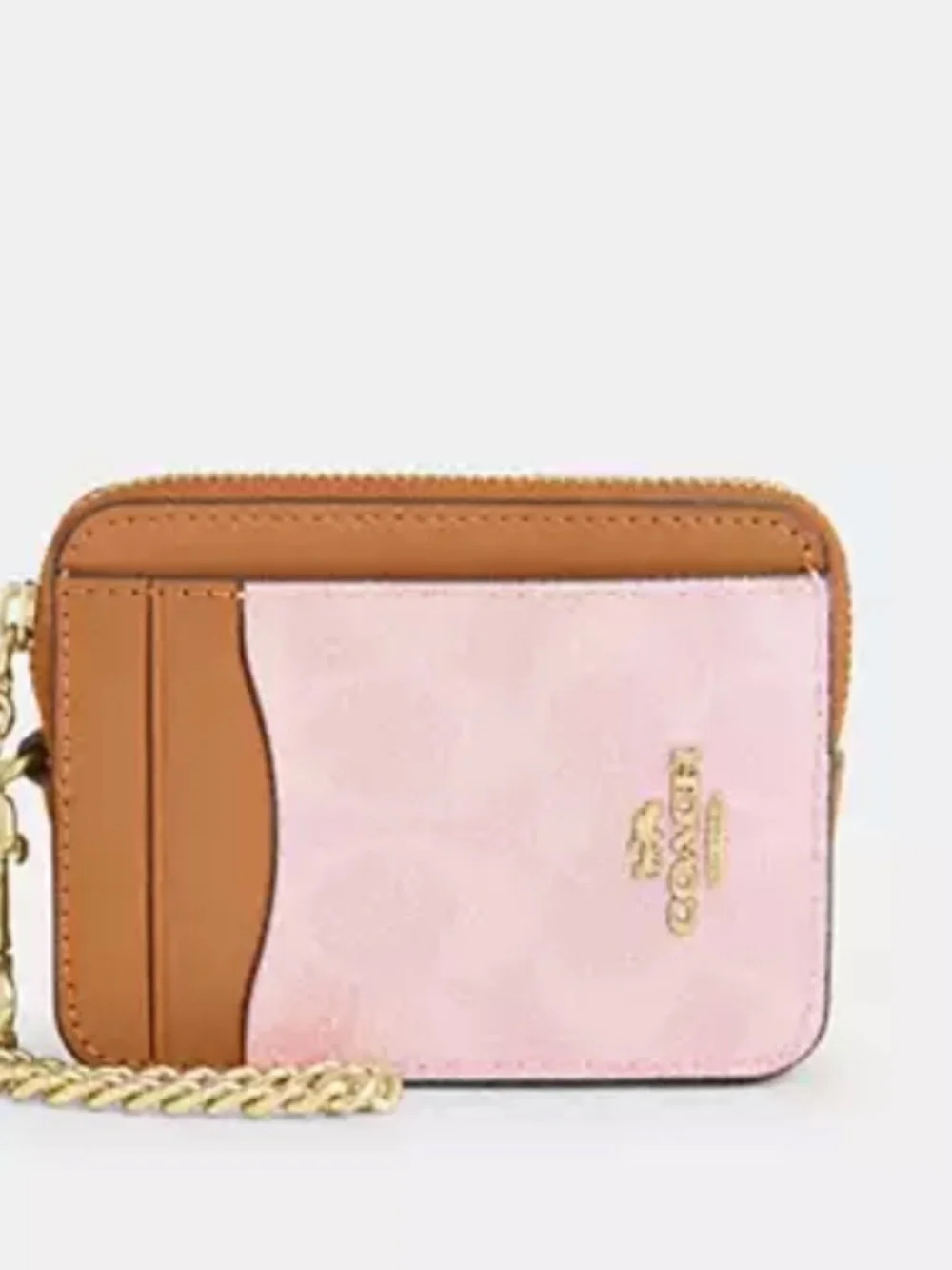 Zip Card Case In Signature Canvas With Charm